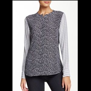 Equipment Lynn Silk Clean Contrast Button Up Top